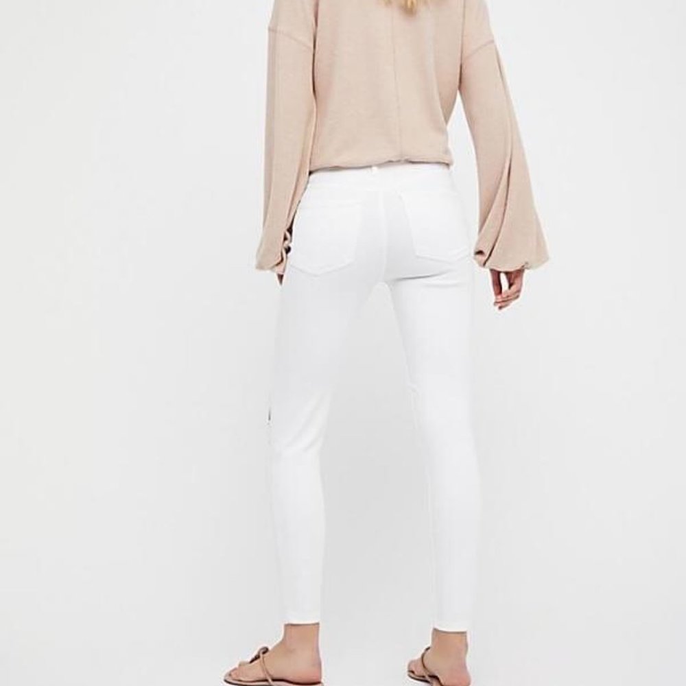 NWT Free People | Busted Knee Skinny | White - Picture 3 of 10